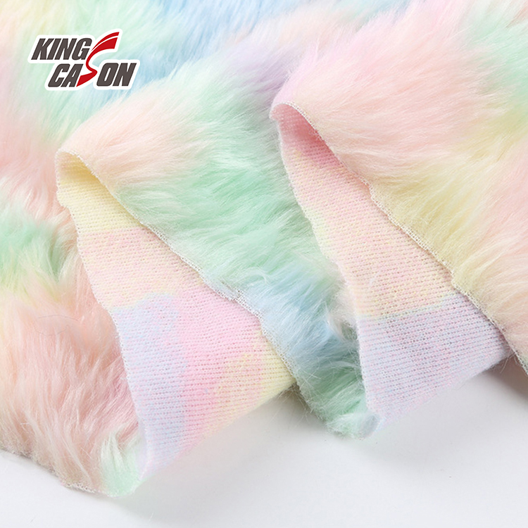 Kingcason Fantastic Luxury Tie Dyeing 40mm Faux Fur Fabric