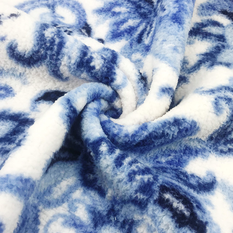 Weft Knitting Imitate Velveteen Sherpa Fleece Fabric