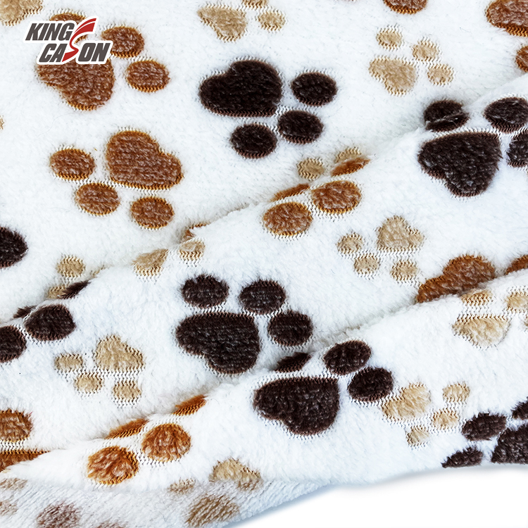 One Side Brush Printed Coral Fleece Fabric 