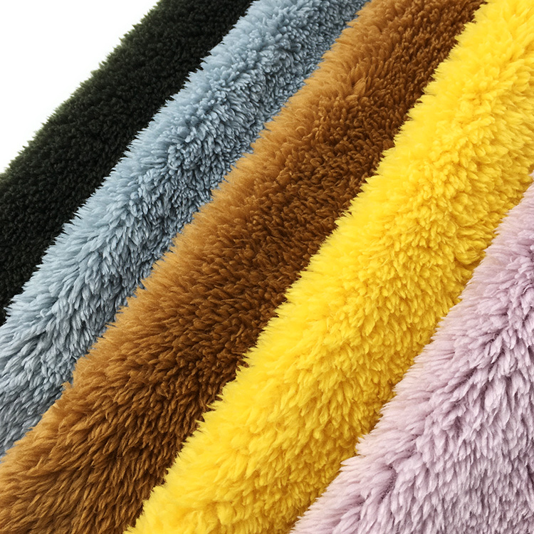 Weft Knitting Soild Color Sherpa Fleece Fabric