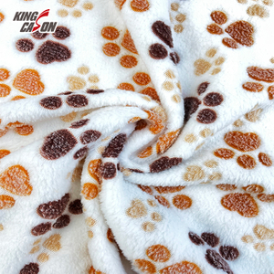 One Side Brush Printed Coral Fleece Fabric 