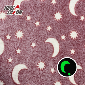 Red Moon Glow in The Dark Fleece Fabric