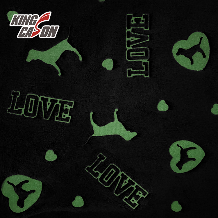 Glow In The Dark Dog Polyester Flannel Fleece Fabric1