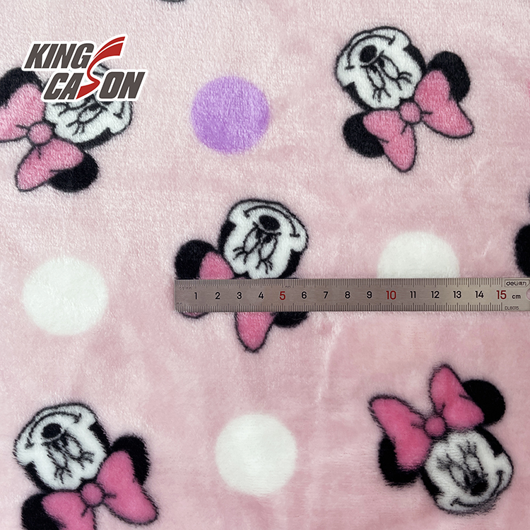 Antistatic Cartoon One Side Print Flannel Fleece Fabric