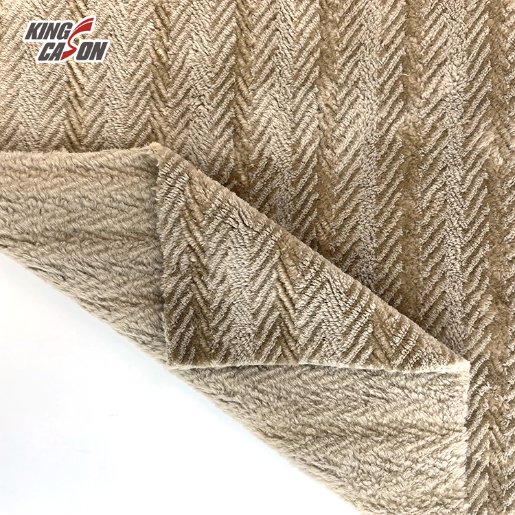 Solid Color Weft knitting Jacquard Flannel Fleece Fabric
