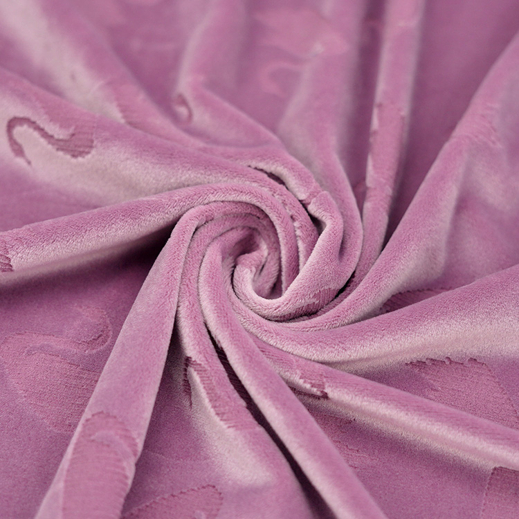  Purple Carving Spandex Minky Fabric