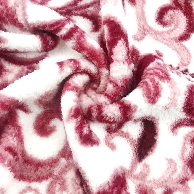 Weft Knitting Imitate Velveteen Sherpa Fleece Fabric